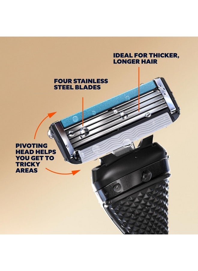 DOLLAR SHAVE CLUB | The Member Exclusive Shave Set | 4 Swift Rinse Refill Cartridges, 1 Handle (Black), 1 Shave Butter 3 Ounce, 1 Razor Cover  - Image 2