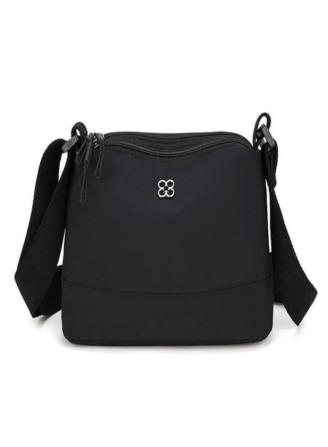 RNAZLIS Women Crossbody Bag with Multiple Pockets - Lightweight Nylon Shoulder Handbag for Ladies, Adjustable Strap Casual Travel Purse for Daily Use (Black) - Image 1