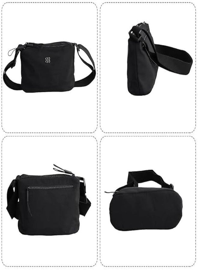RNAZLIS Women Crossbody Bag with Multiple Pockets - Lightweight Nylon Shoulder Handbag for Ladies, Adjustable Strap Casual Travel Purse for Daily Use (Black) - Image 2