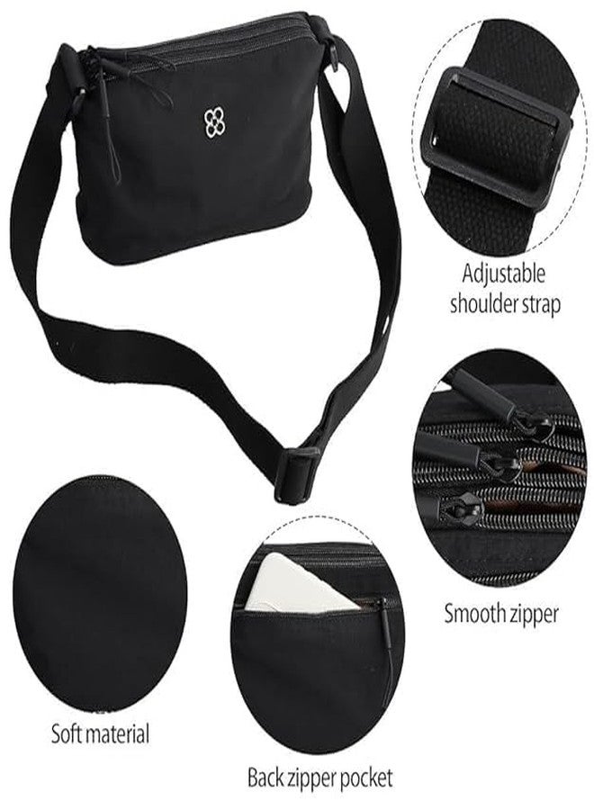 RNAZLIS Women Crossbody Bag with Multiple Pockets - Lightweight Nylon Shoulder Handbag for Ladies, Adjustable Strap Casual Travel Purse for Daily Use (Black) - Image 3