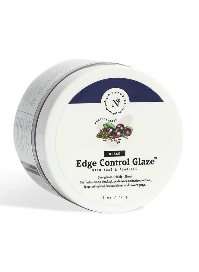 Naturall 2 Oz Black Smoothing Edge Control Glaze Medium Hold Moisturizing Styler Hair Curl Cream For Defined Curls Black 2 Oz - Image 1