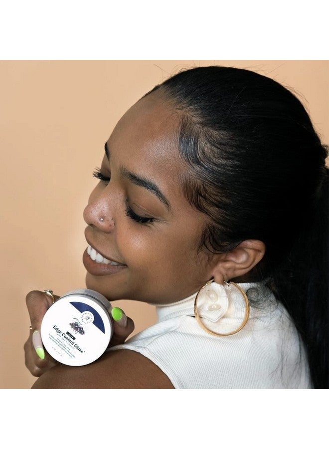 Naturall 2 Oz Black Smoothing Edge Control Glaze Medium Hold Moisturizing Styler Hair Curl Cream For Defined Curls Black 2 Oz - Image 2