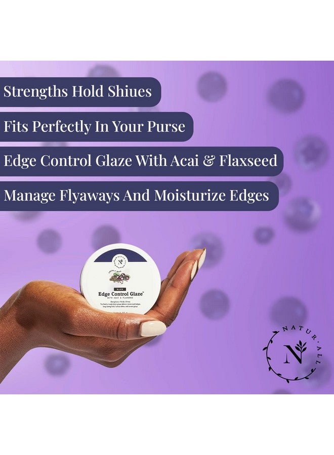 Naturall 2 Oz Black Smoothing Edge Control Glaze Medium Hold Moisturizing Styler Hair Curl Cream For Defined Curls Black 2 Oz - Image 5