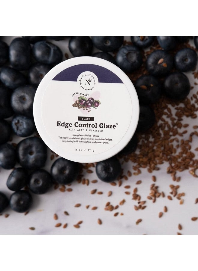 Naturall 2 Oz Black Smoothing Edge Control Glaze Medium Hold Moisturizing Styler Hair Curl Cream For Defined Curls Black 2 Oz - Image 4