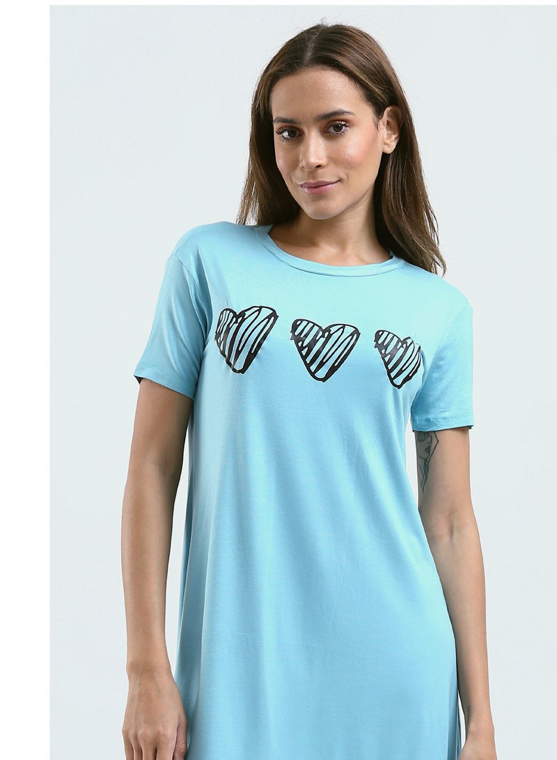 Mesery Sleepshirt Cotton Short Sleeves Printed  - Image 4