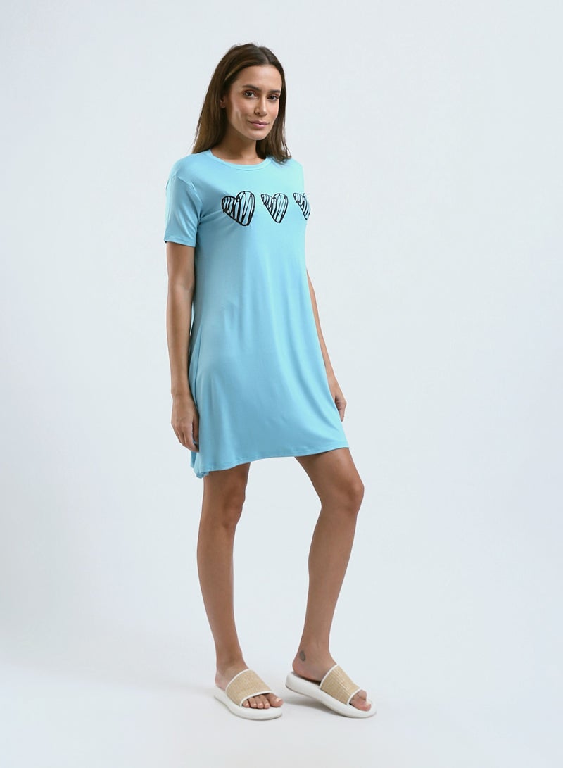 Mesery Sleepshirt Cotton Short Sleeves Printed  - Image 2