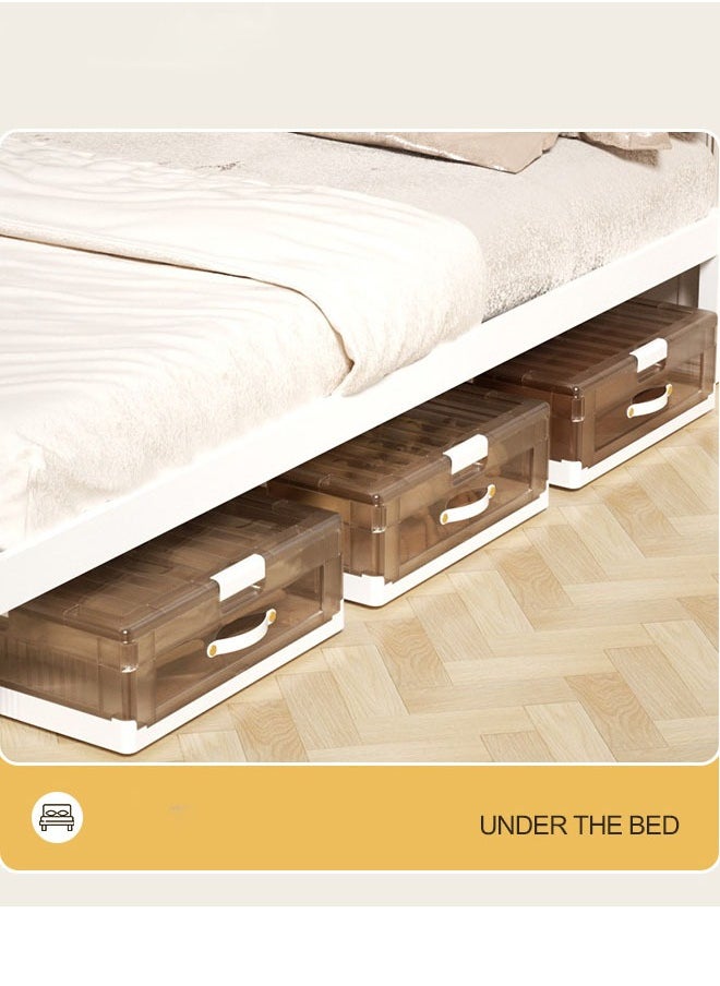 NKX - Space-Saving Drawer-Style Folding Under Bed Storage Box with Wheels 24cm - Image 1