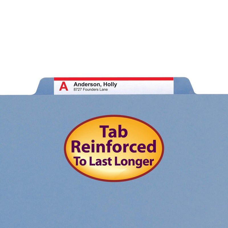 Smead Classification File Folder, 2 Dividers, 2" Expansion, 2/5-Cut Tab, Letter Size, Blue, 10 per Box (14001) - Image 3