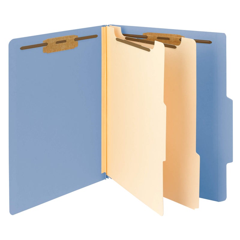 Smead Classification File Folder, 2 Dividers, 2" Expansion, 2/5-Cut Tab, Letter Size, Blue, 10 per Box (14001) - Image 1