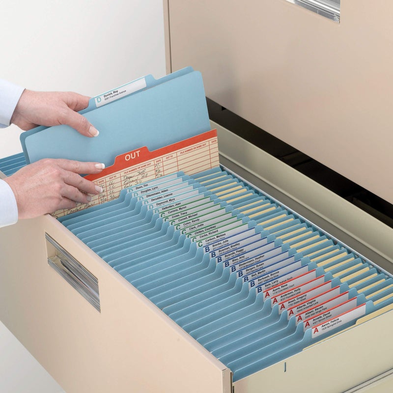 Smead Classification File Folder, 2 Dividers, 2" Expansion, 2/5-Cut Tab, Letter Size, Blue, 10 per Box (14001) - Image 5