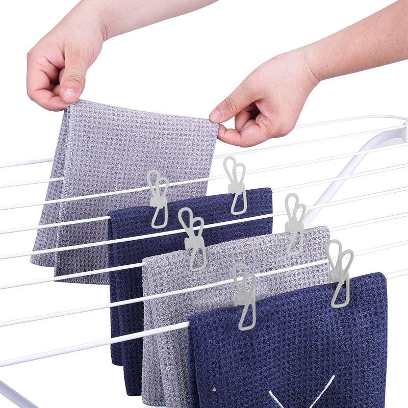 Riveda 30 Pack White Chip Bag Clips for Food - PVC 2 Inch Coated Sealer for Sealing Food - Paper Holder, Clothesline Clip for Laundry Hanging, Kitchen Bags, Multipurpose Clothes Pins - Image 5
