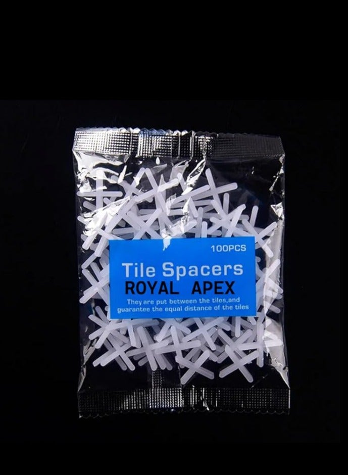 Royal Apex Royal Apex 100 Pieces Wide Tile Spacers & Leveller, Replaceable Tile Levellers, Wall Floor Cross Spacers for Ceramic Tile and Stone Installation & DIY Work (1.5 mm)  - Image 1