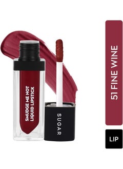 SUGAR Cosmetics Smudge Me Not Liquid Lipstick (51 Fine Wine (Burgundy Red))  - Image 2