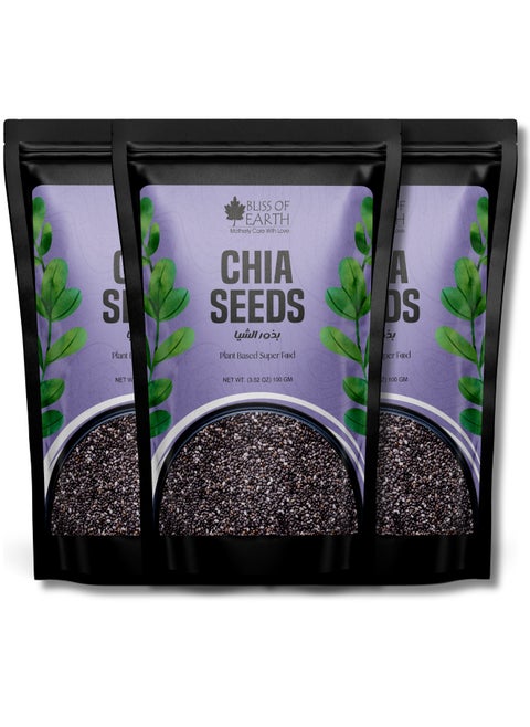 Chia Seeds for Weight loss Rich with Fiber and Omega 3 Superfood 100g Pack of 3