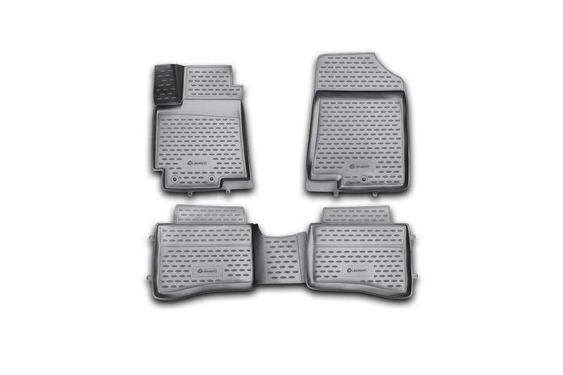 Element EXP.NLC.3D.25.38.210h 3D Rubber Floor Mats Kia Rio 2011-2017 4-Piece Set Black - Image 1