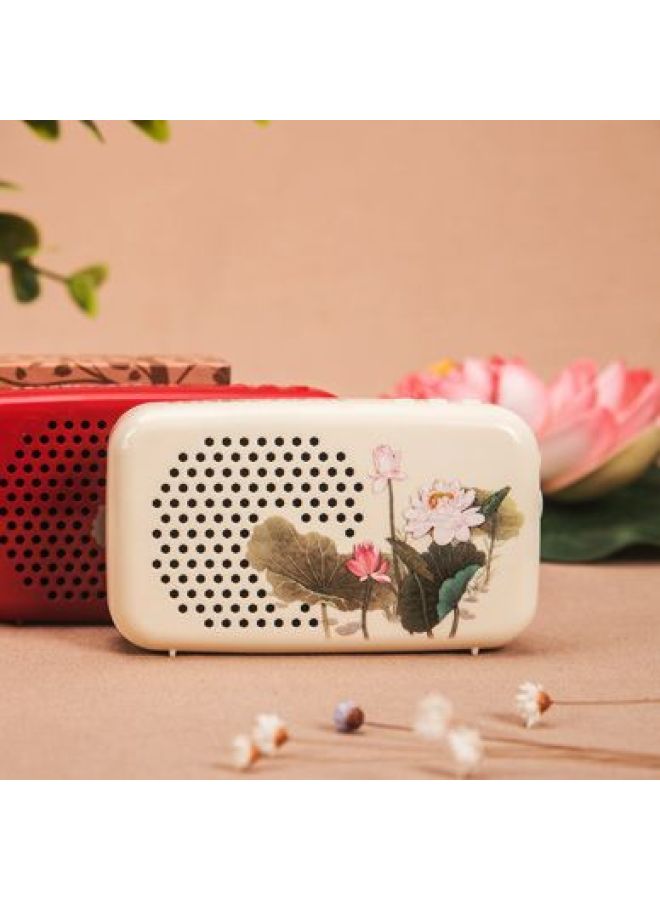 303 Qinyuan Lotus Series Two-color Optional HD Sound Player With Power Supply For Old Man-Memory Capacity:32 In 1  - Image 2