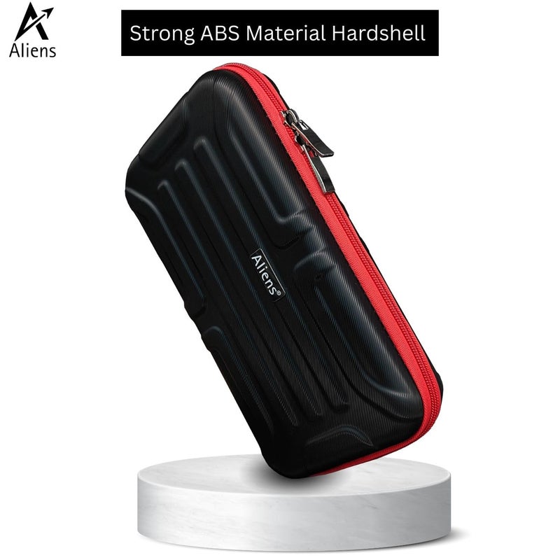 Aliens Large Travel Gadget Organiser Case Bag, Hardshell ABS Material, Shockproof, Water-Resistant Travel Storage Pouch for HDD/SSD, Gadget Organiser,Cable,Charger,Smartphone,airpods,Power Bank-Black - Image 2