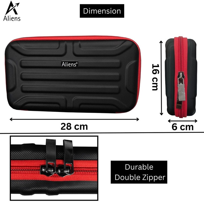 Aliens Large Travel Gadget Organiser Case Bag, Hardshell ABS Material, Shockproof, Water-Resistant Travel Storage Pouch for HDD/SSD, Gadget Organiser,Cable,Charger,Smartphone,airpods,Power Bank-Black - Image 5