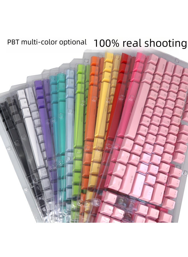 104 Key PBT Material Color Keyboard Cap ABS Two-color Injection Molding Closed Character Light Transmission Height Mechanical Keyboard Key Cap-Color:Purple-PBT (not Keyboard But Keycap)