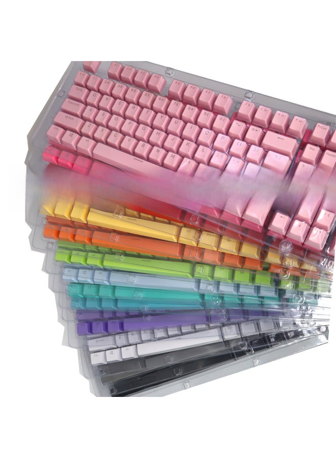 104 Key PBT Material Color Keyboard Cap ABS Two-color Injection Molding Closed Character Light Transmission Height Mechanical Keyboard Key Cap-Color:Purple-PBT (not Keyboard But Keycap)
