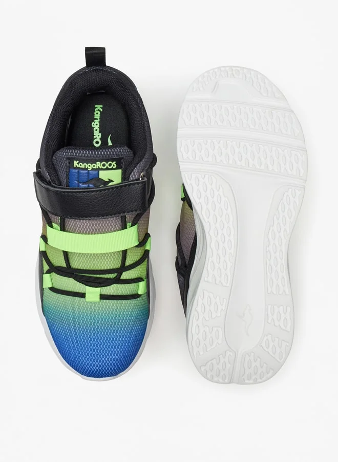 kangaROOS Boys' Textured Sports Shoes with Hook and Loop Closure