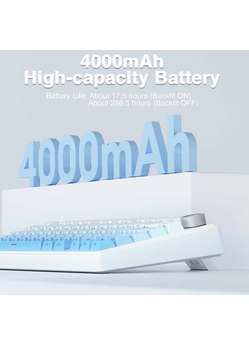 AULA F75 Pro Gasket Mounted Wireless Gaming Mechanical Keyboard RGB Customized 75% Layout Side engraving PBT Keycaps, Blue color, Star Vector Axis - Image 3