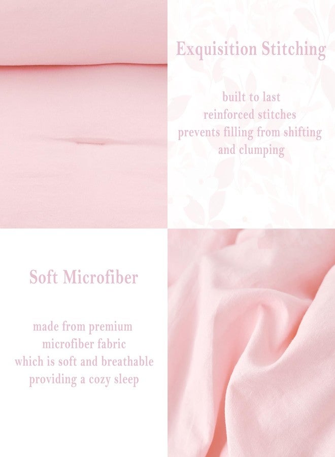 PERFEMET Pink Twin Comforter Set for Girls Boho Ruffle Princess Bedding Set Multi Layers Ruffled Kids Bed Sets Washed Microfiber Farmhouse Fluffy Bed Comforter Set for Bedroom (Pink,Twin) - Image 3