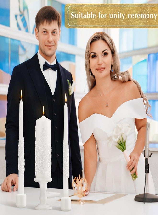 Irenare Unity Candles with Holder for Wedding Ceremony Wedding Decortions Accessories Glass Candle Holder Pillar Candle for Formal Events Church (Ceramics) - Image 4