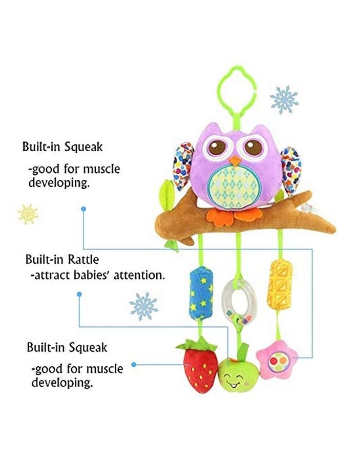 SMILE BABY Plush Hanging Toy Rattles for Crib and Stroller Keep Your Baby Entertained and Engaged. Soft, Colorful, and Safe, They Stimulate Sensory Development and are Perfect for Playtime Fun(OWL) - Image 4