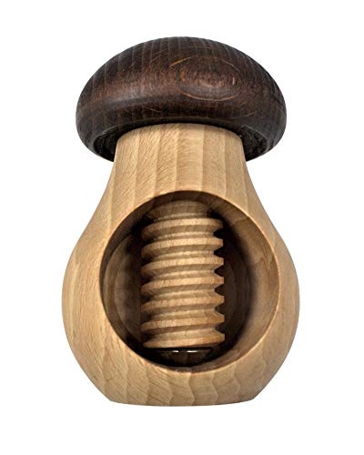 EFO Wooden Nutcracker Mushroom - Nut Cracker Tool Crack Nuts Easy Screw Mechanism - Great Gift for Christmas and Kitchen Home Display Decoration. - Image 1