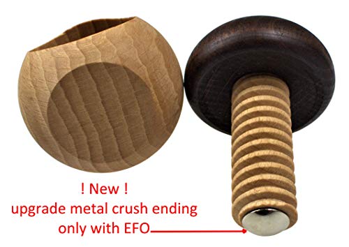 EFO Wooden Nutcracker Mushroom - Nut Cracker Tool Crack Nuts Easy Screw Mechanism - Great Gift for Christmas and Kitchen Home Display Decoration. - Image 4