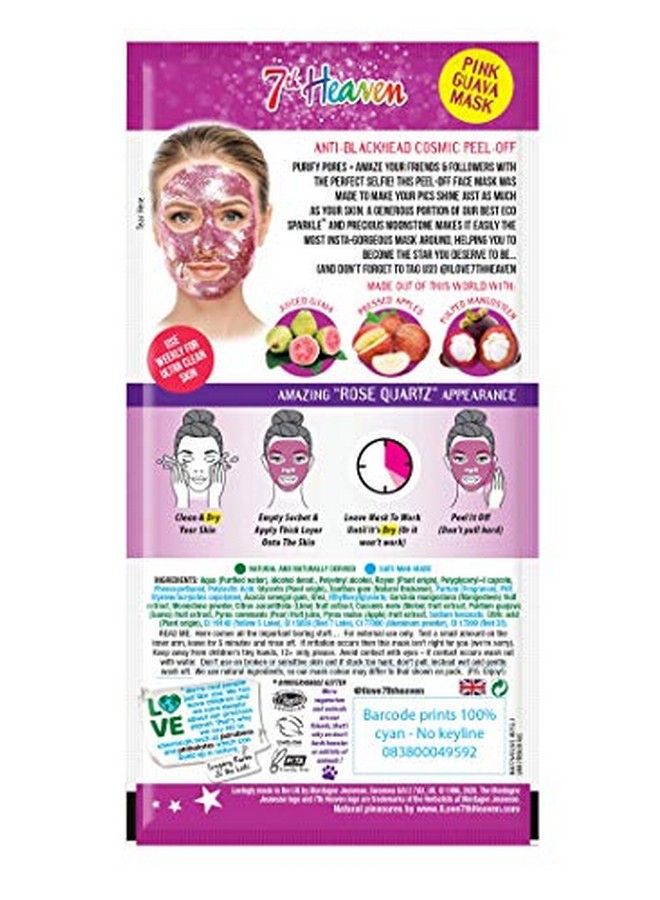 7th Heaven Stardust Cosmic Rose Quarts Peeloff Mask With Juiced Guava 10Ml ; Pressed Vitamin C And Pulped Mangosteen To Reduce Redness And Purify Pores - Image 3