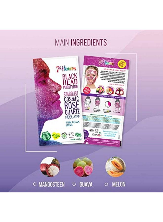 7th Heaven Stardust Cosmic Rose Quarts Peeloff Mask With Juiced Guava 10Ml ; Pressed Vitamin C And Pulped Mangosteen To Reduce Redness And Purify Pores - Image 5