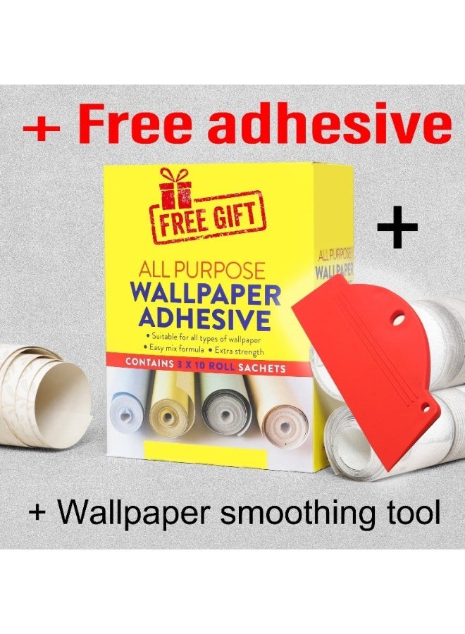 Home Gallery Terracotta Ethnic Fabric Wallpaper Covers An Area ​​Up To 4.2Mx3M With Adhesive  And Smoothing Tool  - Image 1