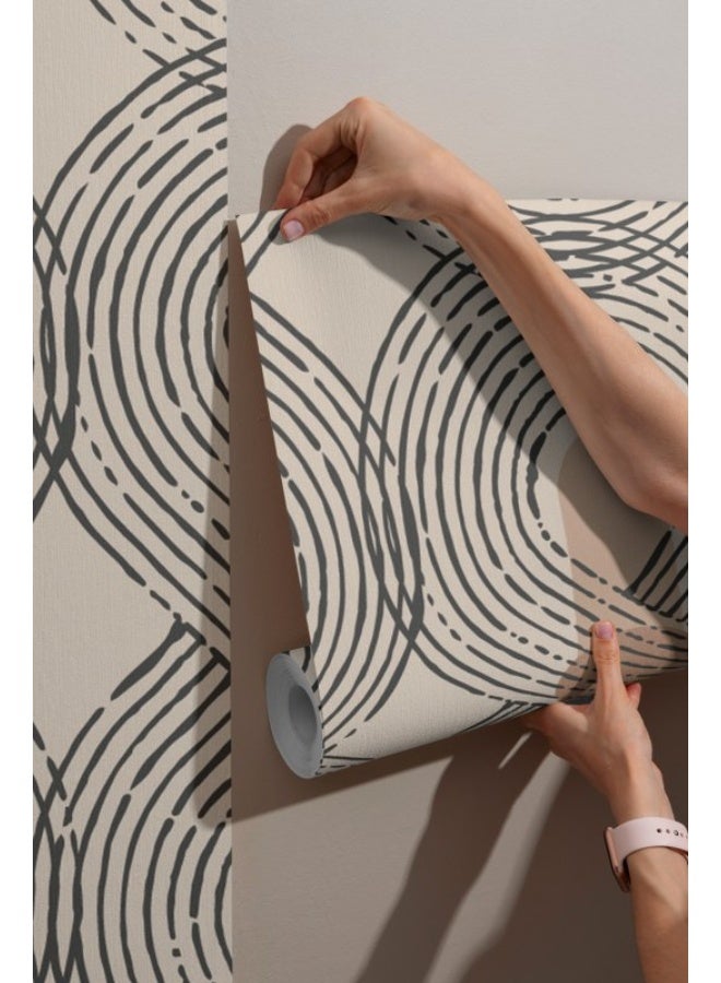 Home Gallery Terracotta Ethnic Fabric Wallpaper Covers An Area ​​Up To 4.2Mx3M With Adhesive  And Smoothing Tool  - Image 3
