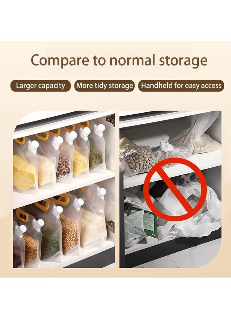Hihonor 5Pcs Multigrain Storage Bags,Grain Moisture-Proof Sealed Bag,Food Storage Pouches,Airtight Packaging Baggies, Reusable and Stand Up Storage for Beans,Candy,Liquid Storage with Funnel (1.5L)  - Image 3