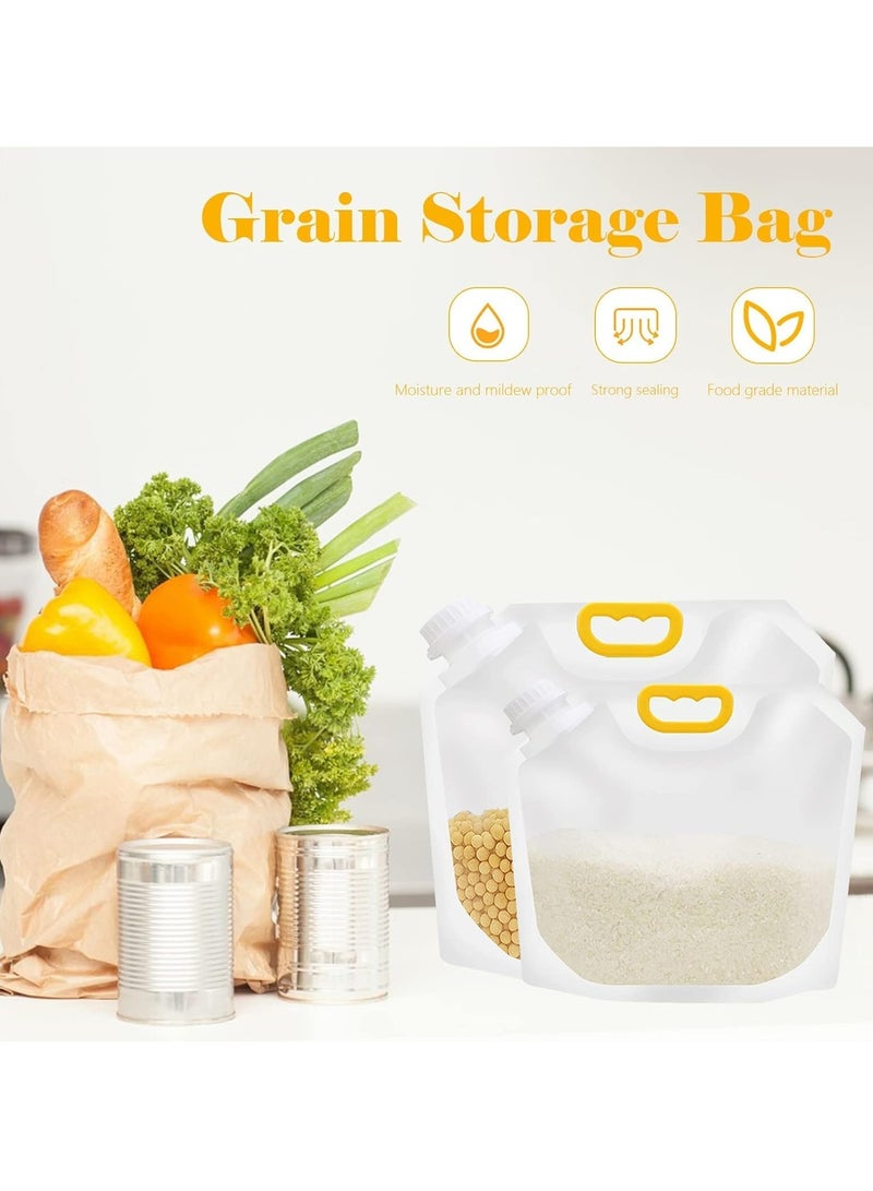 Hihonor 5Pcs Multigrain Storage Bags,Grain Moisture-Proof Sealed Bag,Food Storage Pouches,Airtight Packaging Baggies, Reusable and Stand Up Storage for Beans,Candy,Liquid Storage with Funnel (1.5L)  - Image 4