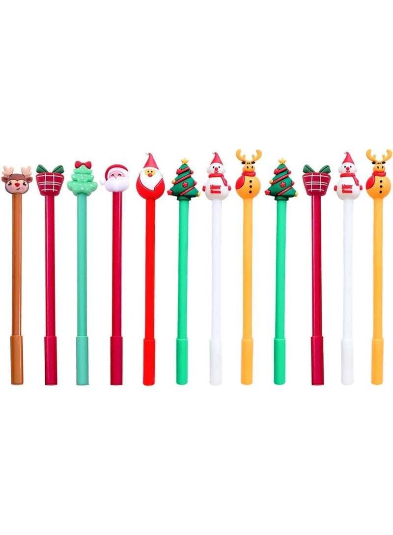 Christmas Gel Ink Pens 0.5mm Fine Tip Cartoon Soft Gel Pen for Christmas Tree Snowman Reindeer Black for Party 4pcs - Image 3