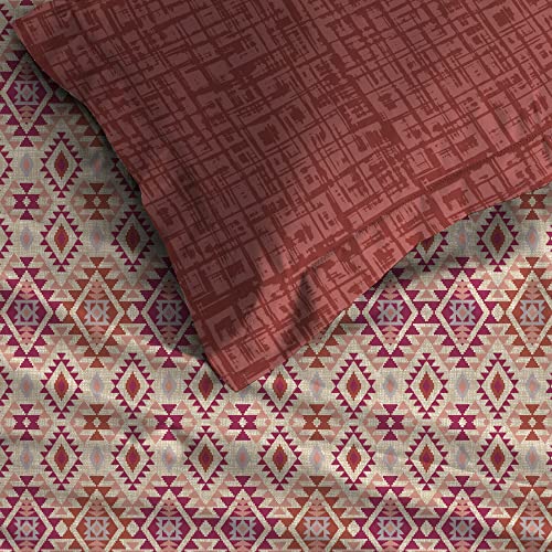 MYTRIDENT Urban Comfort Bedsheet for Single Bed Cotton, 144 TC, 100% Cotton Bedsheet with 1 Pillow Cover, Single Size 152 cm x 228 cm, Aria Red - Image 2