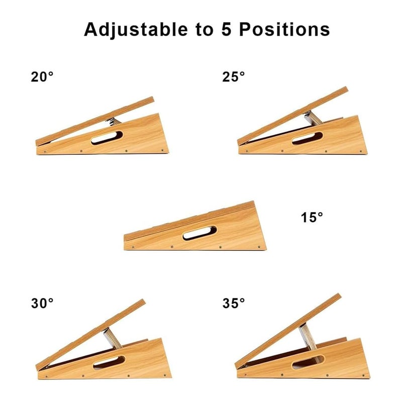 StrongTek Professional Wooden Slant Board, Adjustable Incline Board and Calf Stretcher, Stretch Board - Extra Side-Handle Design for Portability - Image 4