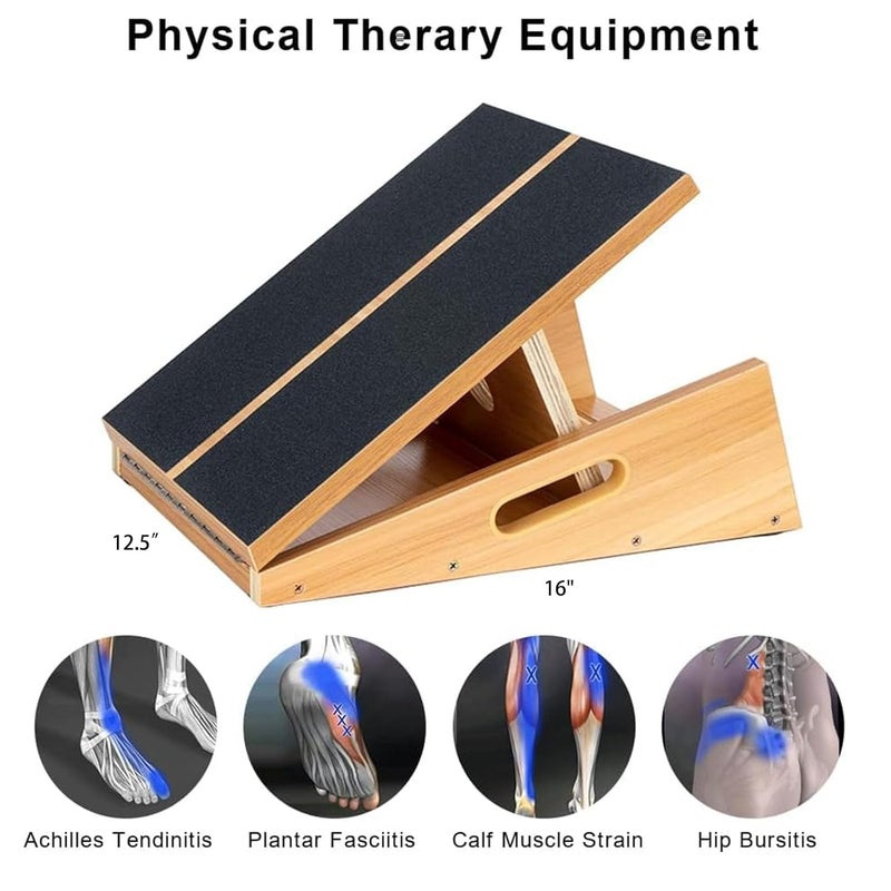 StrongTek Professional Wooden Slant Board, Adjustable Incline Board and Calf Stretcher, Stretch Board - Extra Side-Handle Design for Portability - Image 3