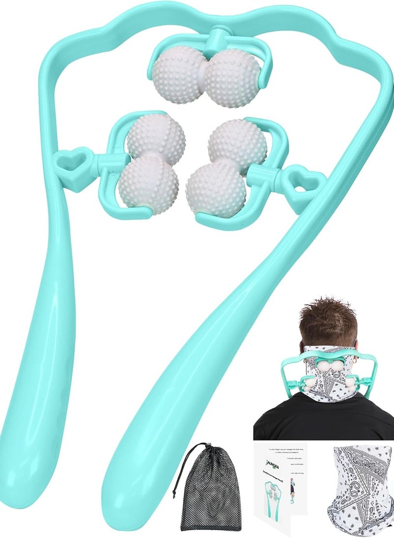 general Upgrade Neck Massager, Neck Massager for pain relief deep tissue, 6 Balls Massage Roller,Manual Neck Massager, Shoulder Massager, Handheld Neck and Back Massager Roller Legs Shoulder Relaxer - Image 1