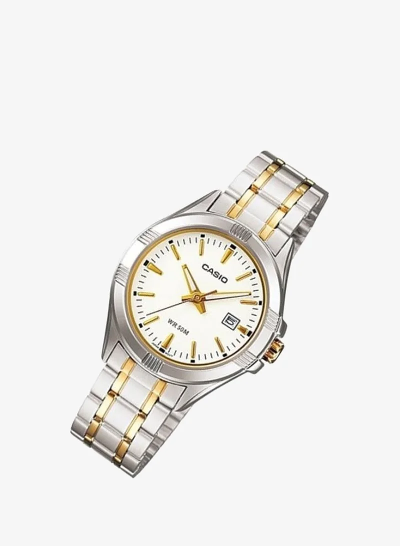 Casio Women's Analog Display Watch With Two Tone Stainless Steel Strap - LTP-1308SG-7A