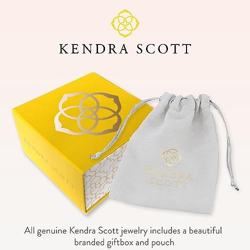 Kendra Scott Football Short Pendant Necklace in Orange Goldstone, Rhodium-Plated Brass, Fashion Jewelry for Women - Image 3