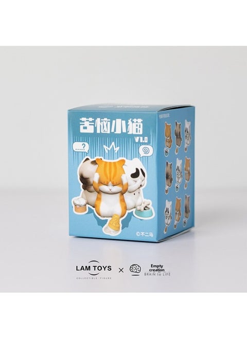 Bubble Mart Blind Box Pick Labubu Labubu Vinyl Macaroon Hand-made Plush Doll Pendant Doll-Color:2 Random Cat Blind Boxes