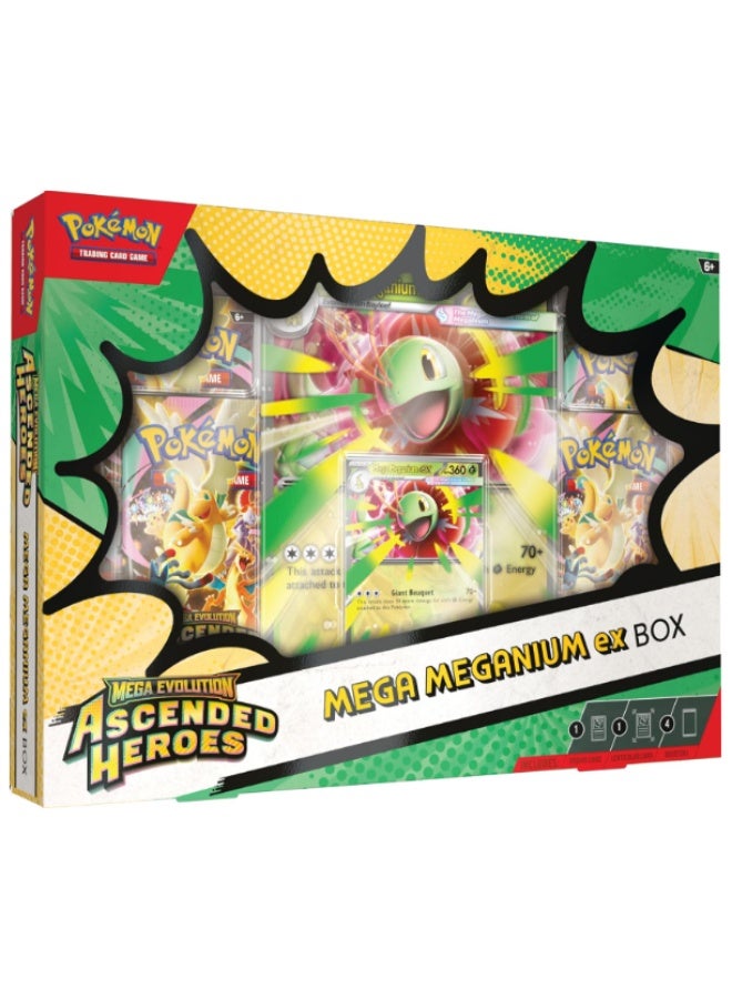 بوكيمون Pokémon TCG: Mega Evolution—Ascended Heroes Mega Meganium ex Box (1 Foil Promo Card, 1 Oversize Lenticular Card & 4 Booster Packs) - Image 1