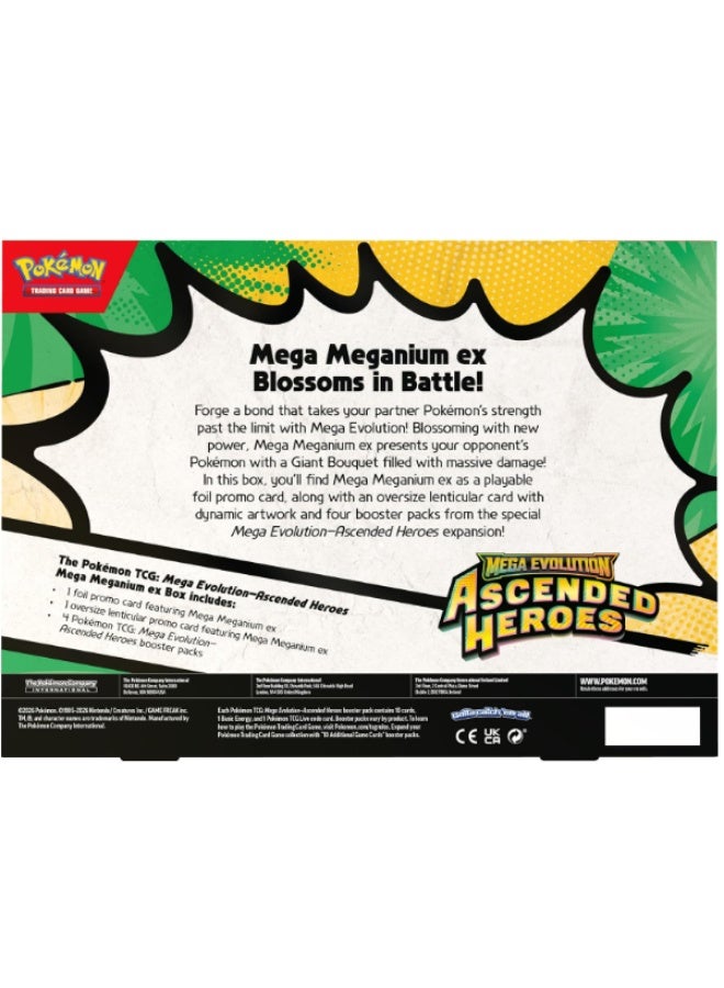 بوكيمون Pokémon TCG: Mega Evolution—Ascended Heroes Mega Meganium ex Box (1 Foil Promo Card, 1 Oversize Lenticular Card & 4 Booster Packs) - Image 3