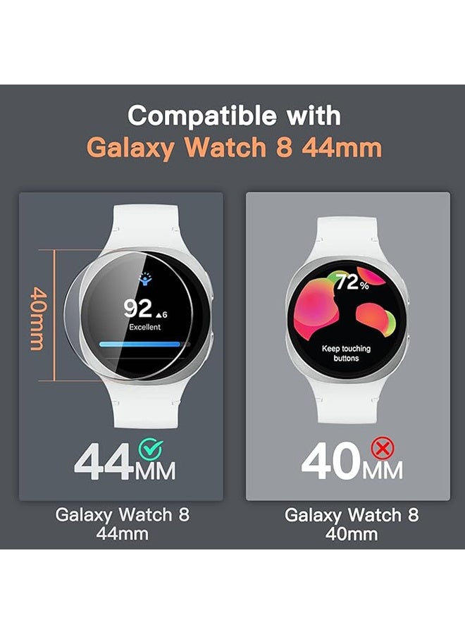 DUSALA 3 Pcs Tempered Glass Screen Protector for Samsung Galaxy Watch 8 44mm Waterproof Tempered Glass Film, 9H Screen Protector HD Anti-Scratch Screen Protector, Shatterproof, Bubble-Free Screen - Image 2