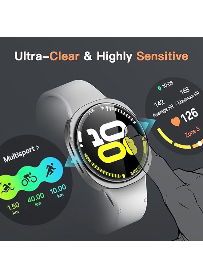 DUSALA 3 Pcs Tempered Glass Screen Protector for Samsung Galaxy Watch 8 44mm Waterproof Tempered Glass Film, 9H Screen Protector HD Anti-Scratch Screen Protector, Shatterproof, Bubble-Free Screen - Image 4