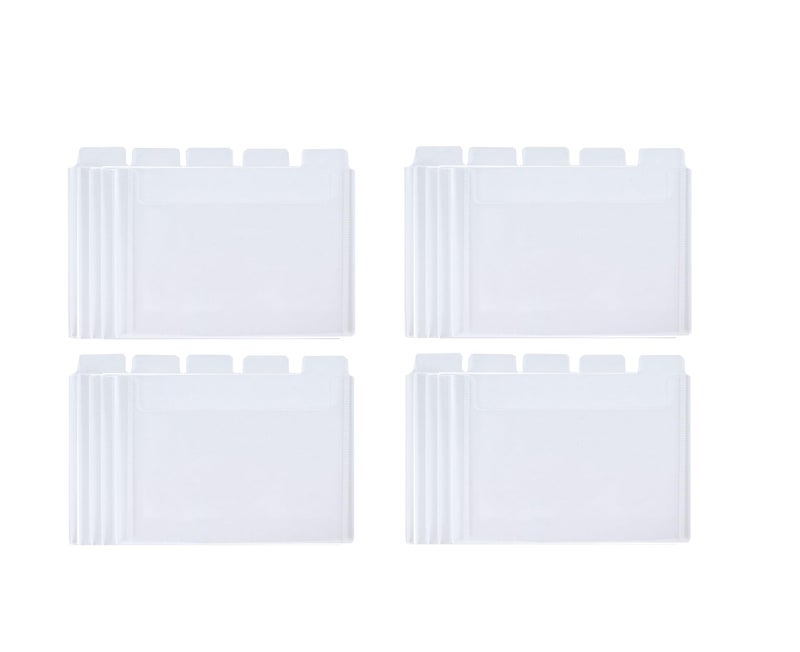YESSART 4â€™â€™ x 6â€™â€™ Plastic Small Pockets for Index Cards Divider Crafts Stencils Holder Storage Pouch 20 PCS (clear-20 pcs) - Image 1